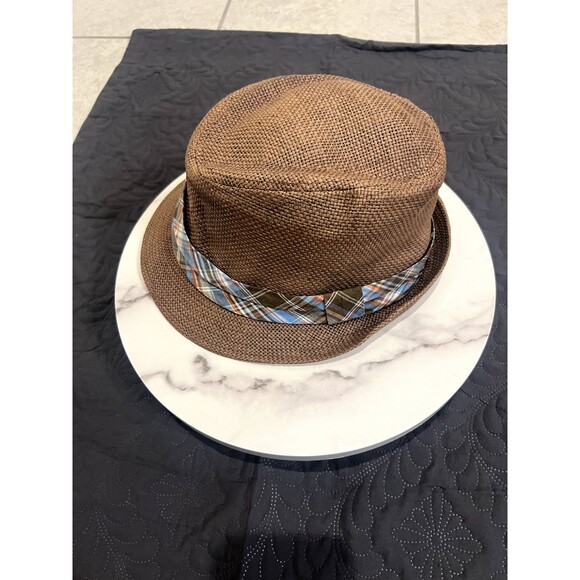 Free Authority Fedora Straw Hat Gingham Unisex Summer BeachCap SZ L/XL:Pre-owned - Picture 2 of 10